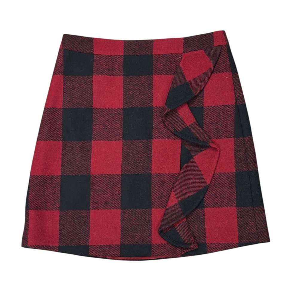 J. Crew Plaid Red and Black Women's Skirt